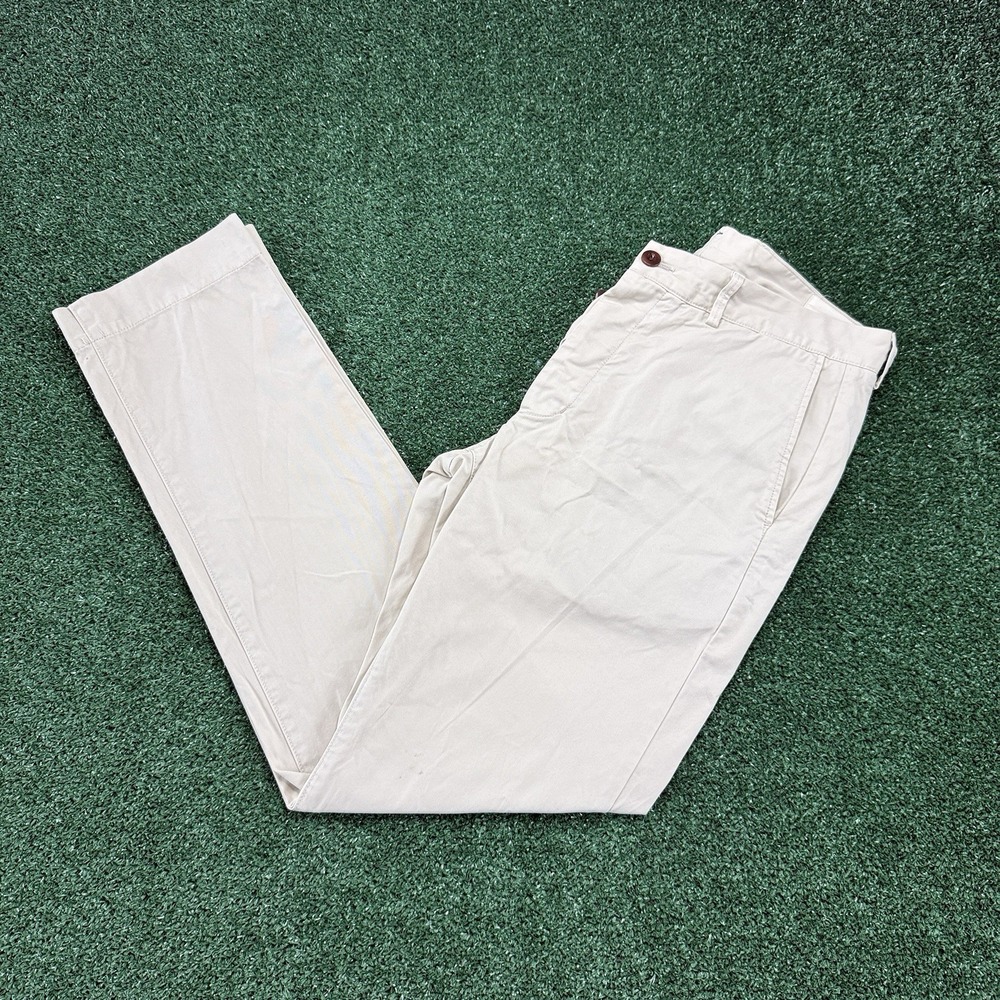 SID MASHBURN Men's Slim Straight Chino Pants Size 33x32 Beige Khaki